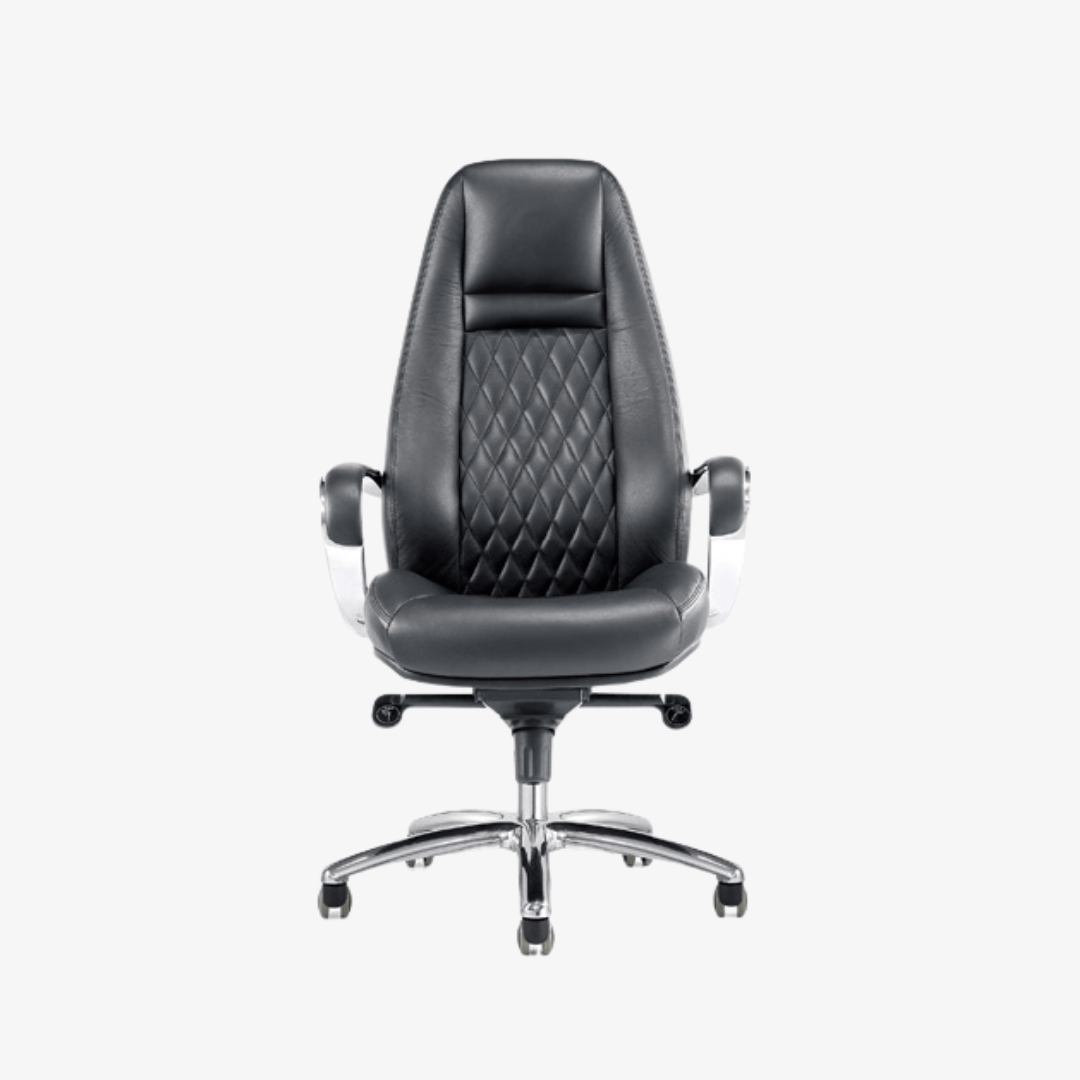 Fauteuil de direction en cuir à dossier haut