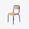 Chaise de classe en acier tubulaire et assise bois