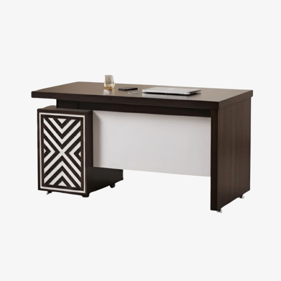 Bureau individuel moderne avec caisson de rangement design