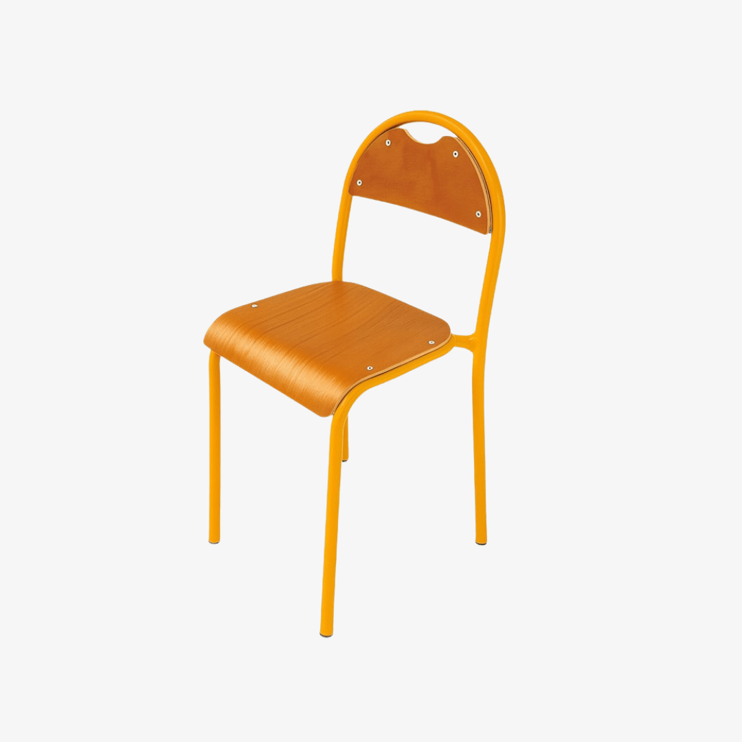 Chaise scolaire colorée à structure métallique