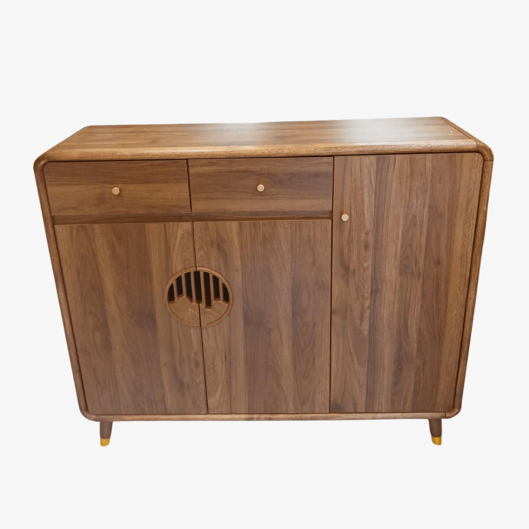 Meuble de rangement contemporain à finitions artisanales