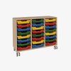 Meuble en bois avec 24 bacs