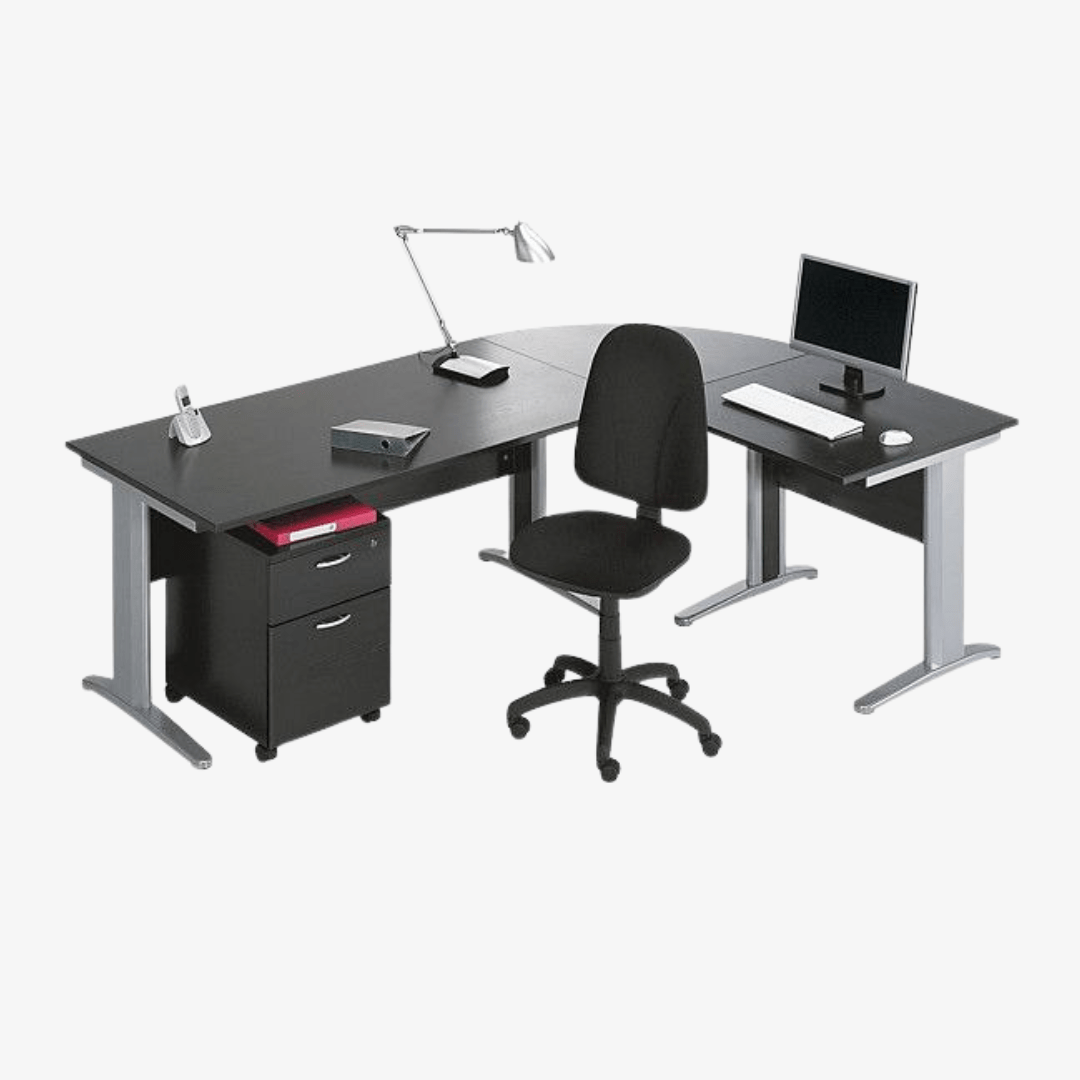 Bureau semi métallique avec angle de laison 90°