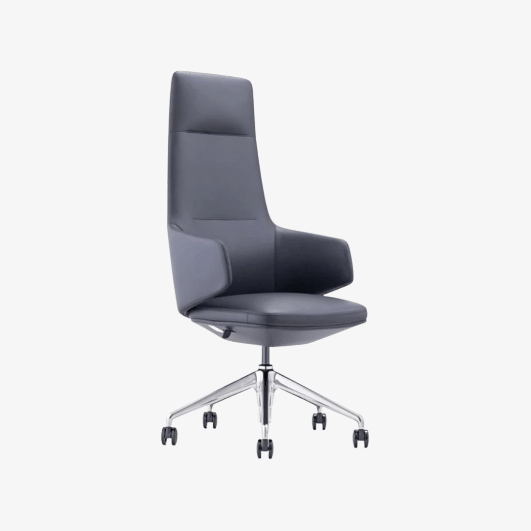 Fauteuil président en cuir noir